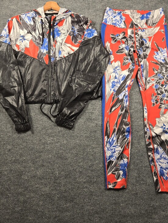 Nike Pants - Nike Hyper Femme Floral Cropped Windrunner Jacket & Leggings Track Matching Set